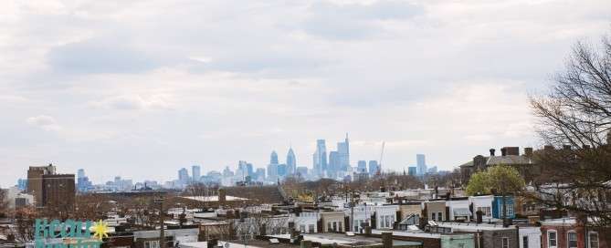 view of Philly from FAME wedding venue