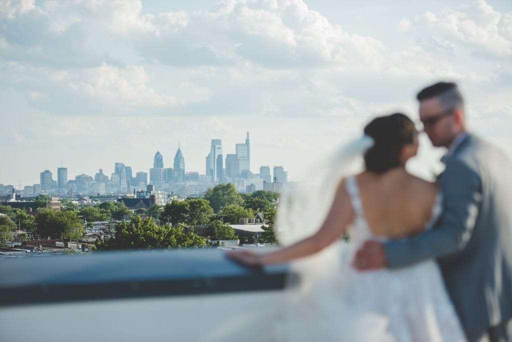 view of philly skyline from FAME