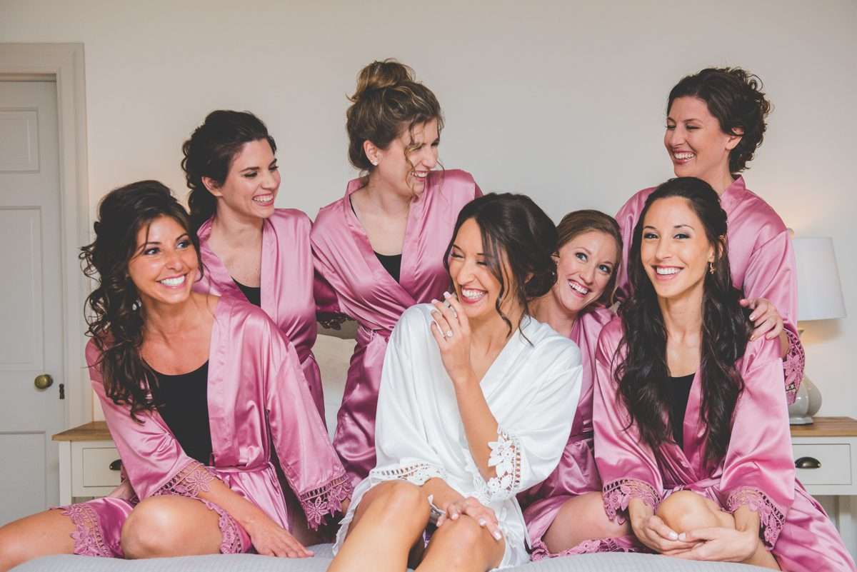 Philadelphia wedding photography bridesmaids in robes photo